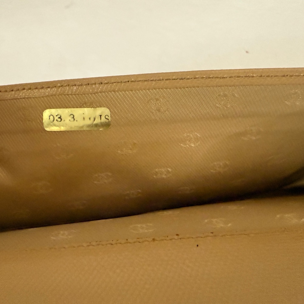 CHANEL Long Wallet Double Sided Snap Button Beige Leather Authentic - Picture 8 of 16